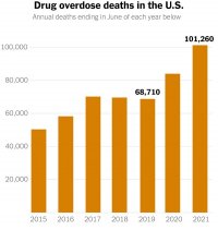 Enorme toename drugsdoden in de VS